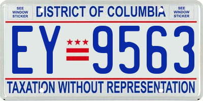 DC license plate EY9563