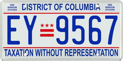 DC license plate EY9567