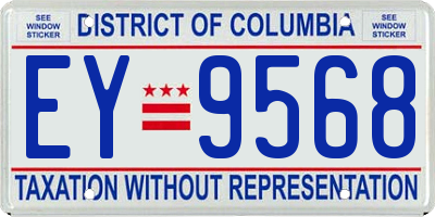 DC license plate EY9568