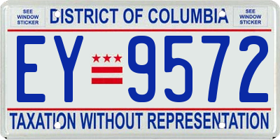 DC license plate EY9572