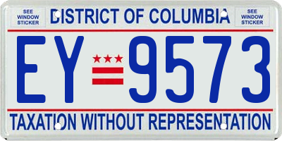 DC license plate EY9573