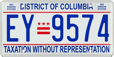 DC license plate EY9574