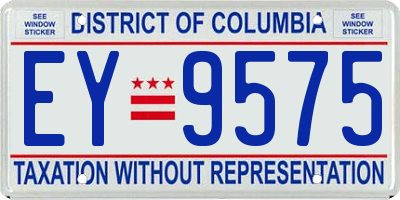 DC license plate EY9575