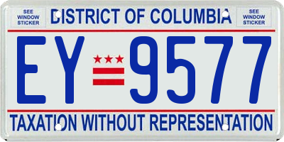 DC license plate EY9577