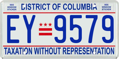 DC license plate EY9579