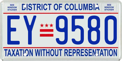 DC license plate EY9580