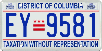 DC license plate EY9581