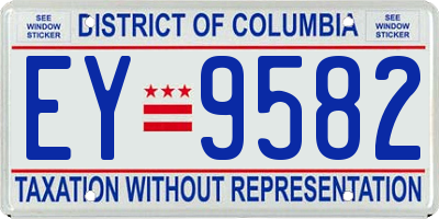 DC license plate EY9582