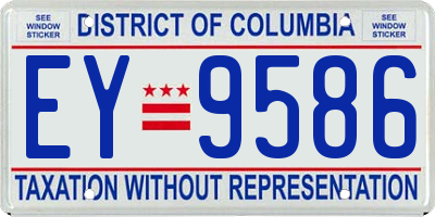 DC license plate EY9586