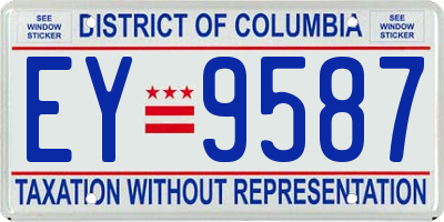 DC license plate EY9587