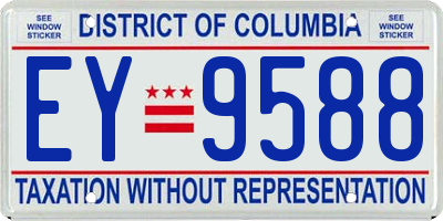 DC license plate EY9588