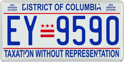 DC license plate EY9590