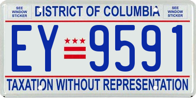 DC license plate EY9591