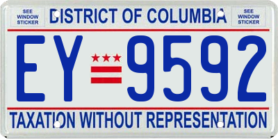 DC license plate EY9592