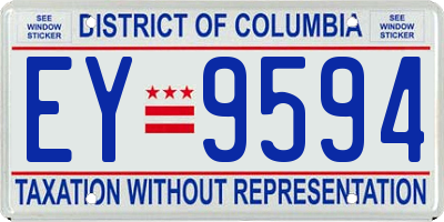 DC license plate EY9594