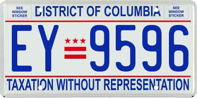 DC license plate EY9596