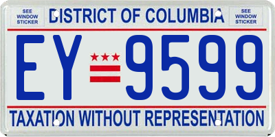 DC license plate EY9599