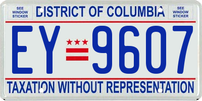 DC license plate EY9607