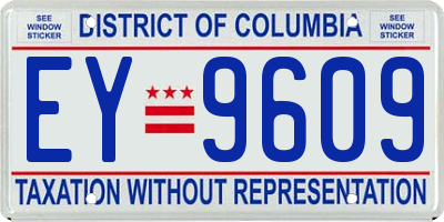 DC license plate EY9609