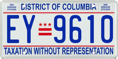 DC license plate EY9610