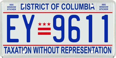 DC license plate EY9611