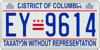 DC license plate EY9614