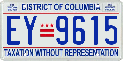 DC license plate EY9615