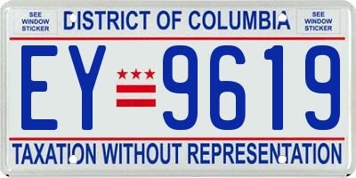 DC license plate EY9619