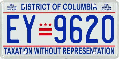 DC license plate EY9620