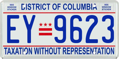 DC license plate EY9623