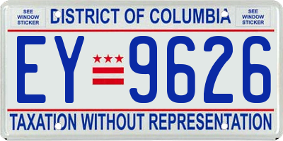 DC license plate EY9626