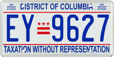 DC license plate EY9627