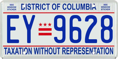 DC license plate EY9628