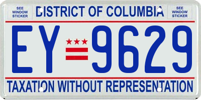 DC license plate EY9629