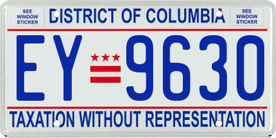 DC license plate EY9630