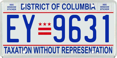 DC license plate EY9631