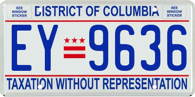 DC license plate EY9636