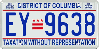 DC license plate EY9638