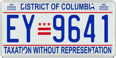 DC license plate EY9641