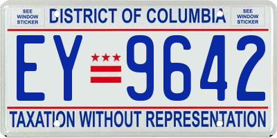 DC license plate EY9642