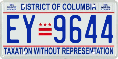 DC license plate EY9644