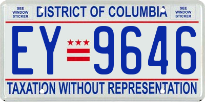 DC license plate EY9646