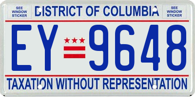 DC license plate EY9648