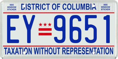 DC license plate EY9651