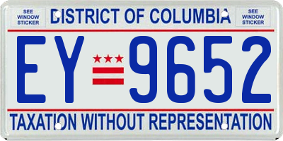 DC license plate EY9652