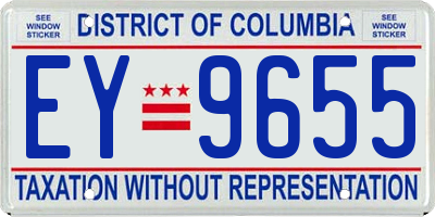 DC license plate EY9655