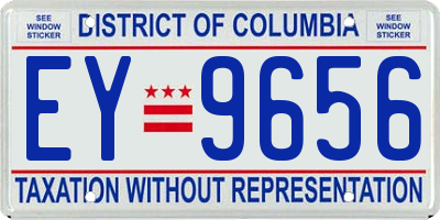 DC license plate EY9656