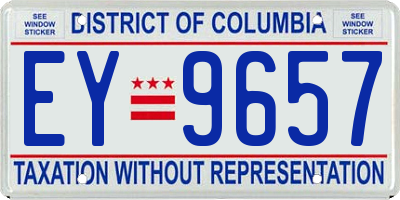 DC license plate EY9657