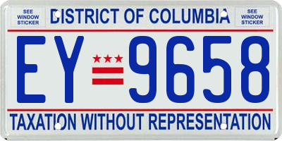 DC license plate EY9658