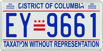 DC license plate EY9661